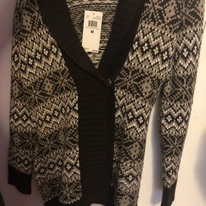 Oversized Shawl Collar Jacquard Cardigan